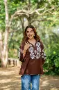 Cocoa Charm Embroidered Mull Mull Top