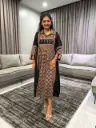Midnight Ruby Printed Cotton Dress