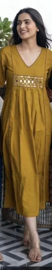 Mustard Glow Cotton Dress