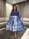 Indigo Tide Tie-Dye Cotton Flare Dress