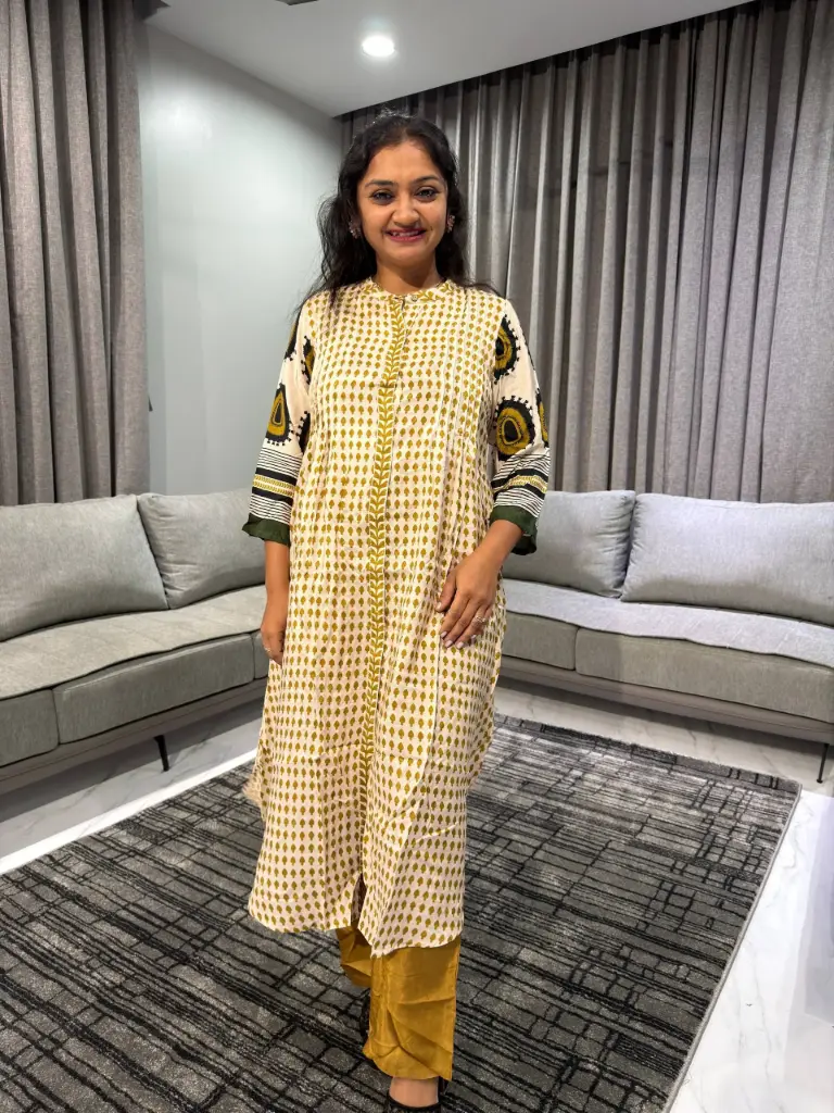 Olive Aura Viscose Muslin Kurta Set