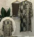 Olive Geometric Ajrakh Kurta Set