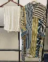 Olive Sapphire Striped Crepe Kurta Set