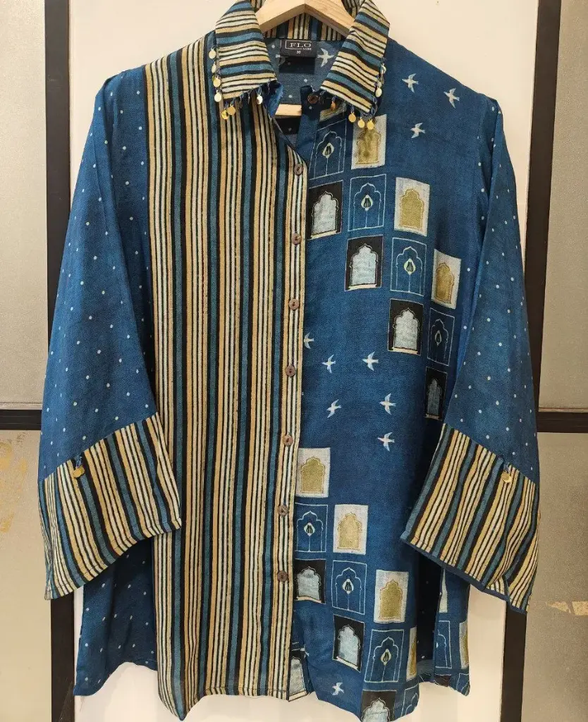 Indigo Heritage Muslin Shirt Top
