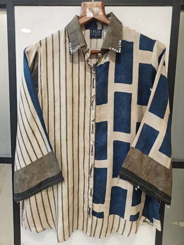 Urban Stripe Muslin Shirt Top