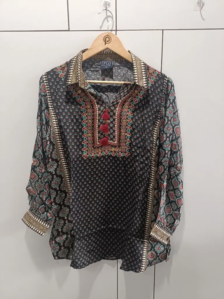 Midnight Floral Crepe Top