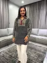 Midnight Floral Crepe Top
