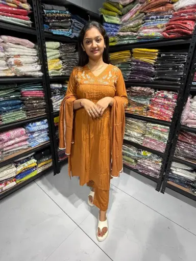 Rust Serenity 3-Piece Kurta Set