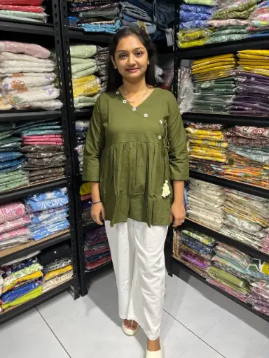 Mehndi Mirror Embroidered Cotton Tunic
