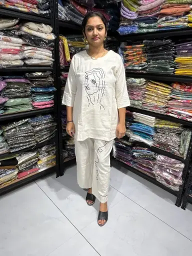 Ivory Artline Embroidery Cotton Set