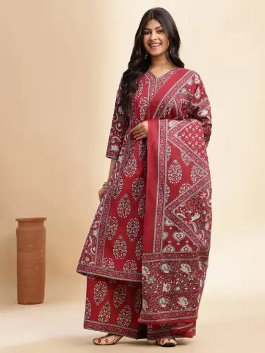Tejasvi Printed Palazzo Set with Embroidery