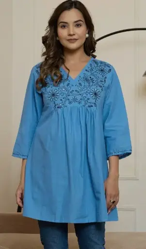 Blue Blossom Everyday cotton Tunic