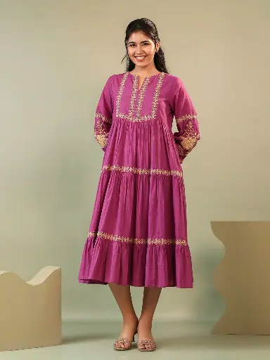 Fairy purple embroideried Dress