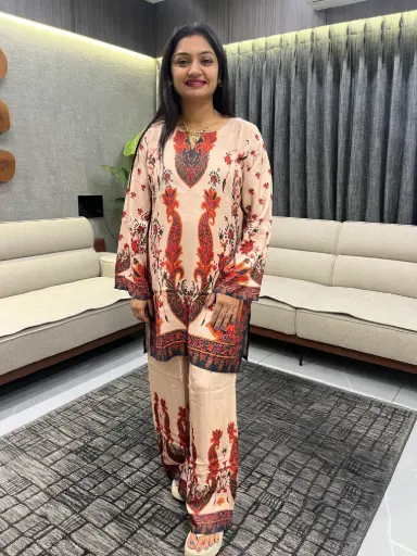 Pastel orange Kashmira Muslin Cordset