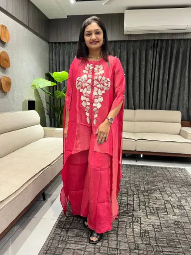 Ruby MirrorGlow Kaftan Sharara Set