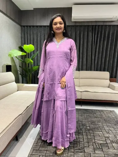 Lavender Luxe Chinon Sharara Set