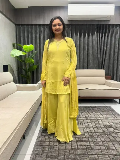 Noor Handwork Chinon Sharara Set