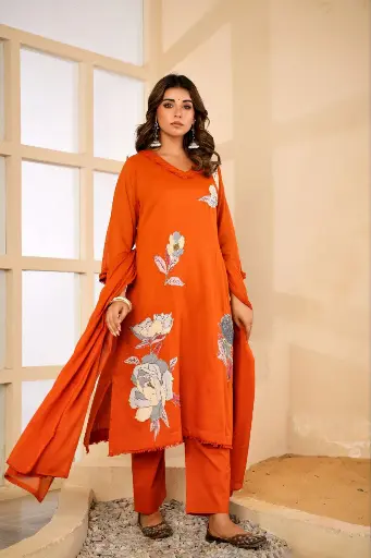 Aarna Amber Bloom Cotton Kurta Set