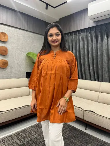 Rust Glow Dobby Cotton Tunic