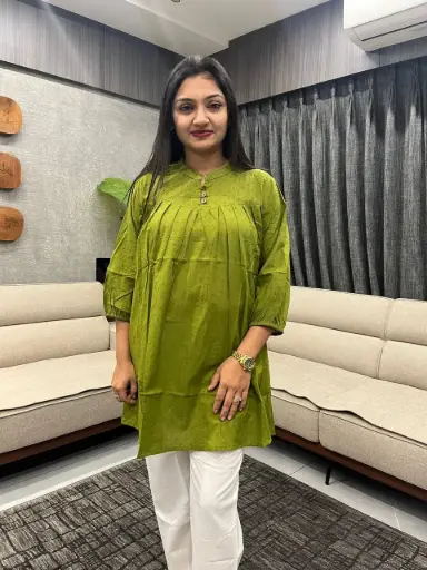 Olive Mist Dobby Cotton Tunic