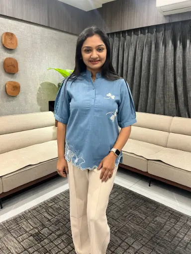 Ocean Bloom Linen Top