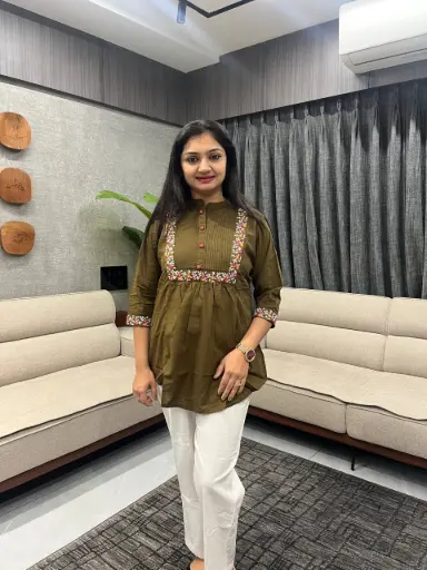 Olive Grace Embroidered Cotton Top