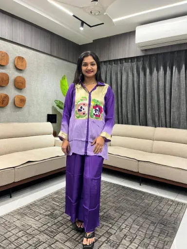 Royal Violet Beads & Sequin Co-Ord Set