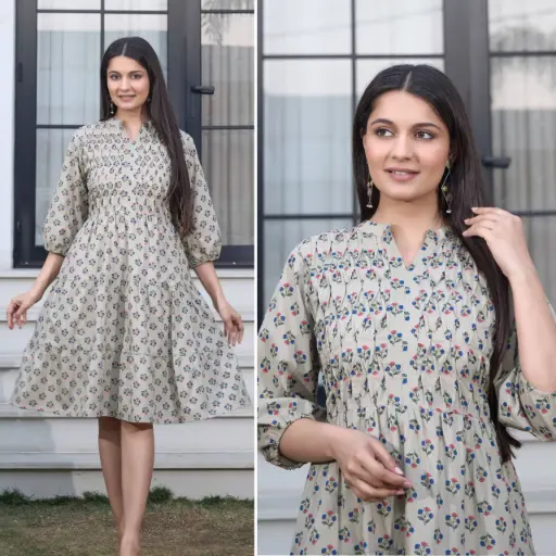 Pastel Garden Printed Cotton Tunic