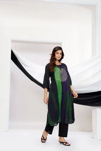 Emerald Aura Mull Cotton Kurta Set
