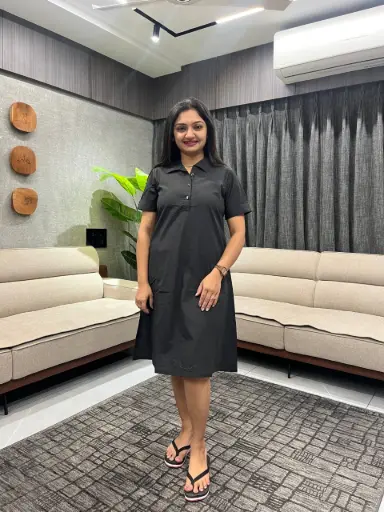 Classic Noir Cotton Shirt Dress