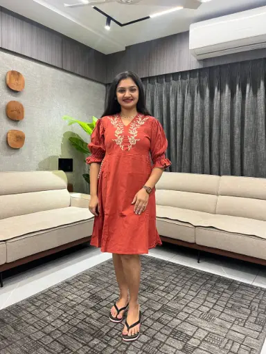 Scarlet Bloom Cotton Dress