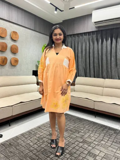 Peach Blossom Cotton Long Tunic