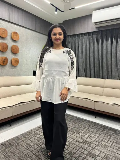 Ivory Bloom Chiffon Top