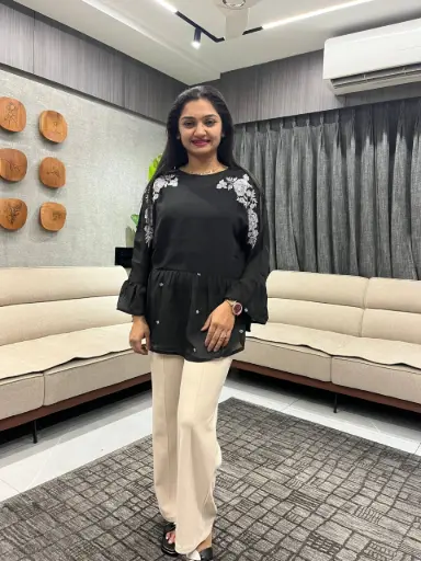 Midnight Bloom Chiffon Top