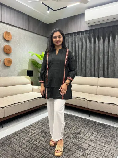 Noir Elegance Cotton Tunic