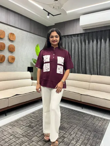 Wine Elegance Linen Top