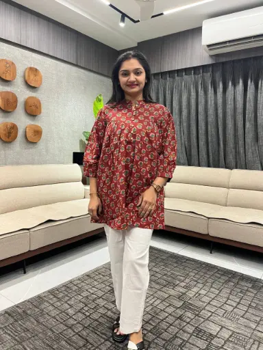 Rust Bloom Cotton Tunic