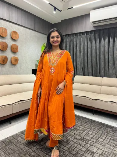 Royal Orange Mull Cotton Set