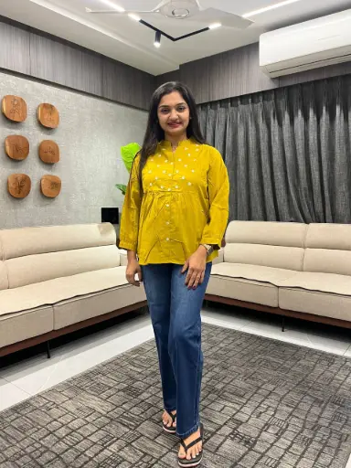 Mustard Bloom Cotton Top