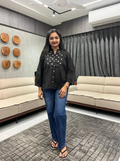 Midnight Bloom Cotton Top