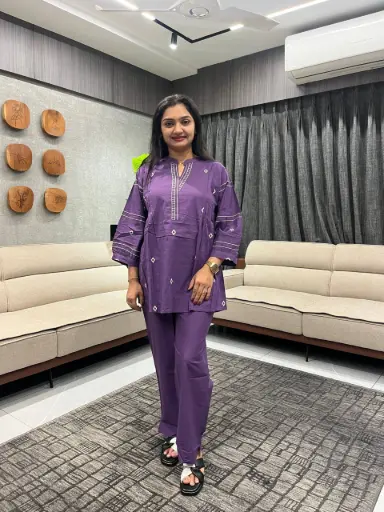 Royal Violet Cotton Co-ord Set