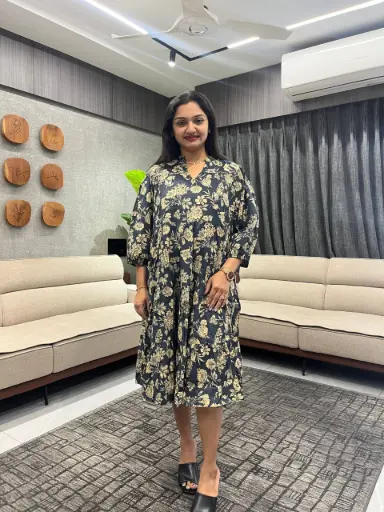 Midnight Garden Cotton Dress