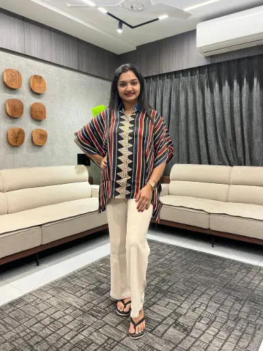 Multicolor Modal Silk Kaftan Shirt