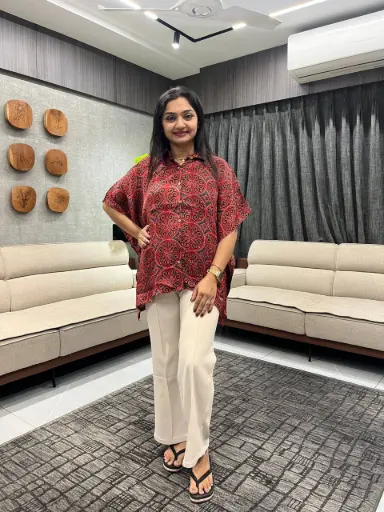 Red & Black Ajrakh Modal Silk Kaftan Shirt