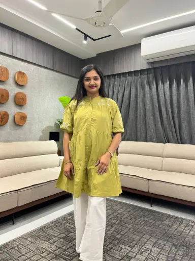 Mustard Yellow Embroidered Cotton Tunic