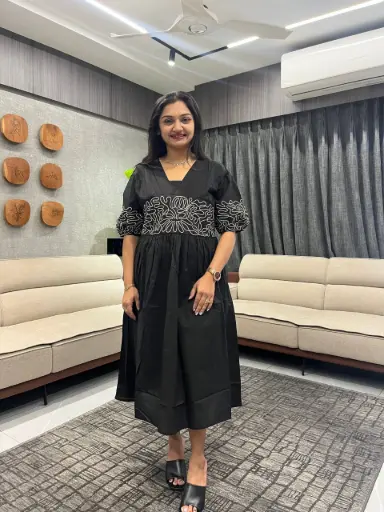 Midnight Elegance Cotton Dress