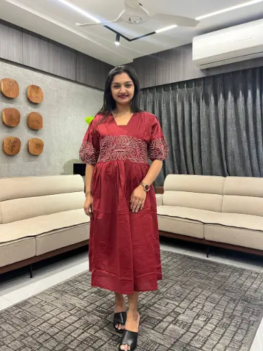 Ruby Grace Embroidered Cotton Dress