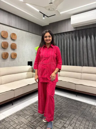 Ruby Elegance Cotton Co-ord Set