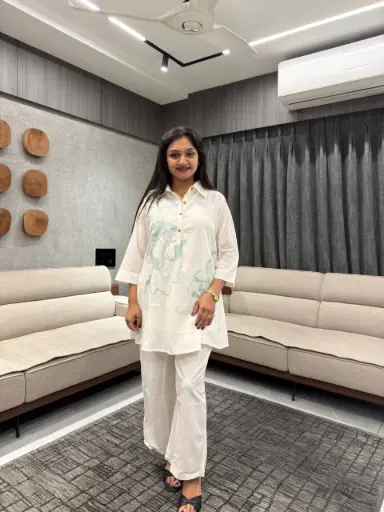 Ethereal White Embroidered Shirt & Palazzo