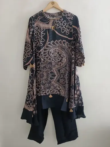 Midnight Charcoal Fish-Cut Coord Set